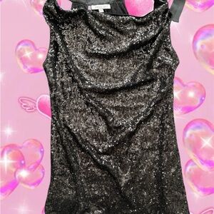 Jennifer Lopez Black Sequin Blouse